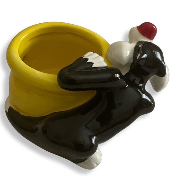 VTG Sylvester Chasing Tweety Bird‎ Ceramic Planter Pot Looney Tunes Warner Bros - Picture 2 of 9
